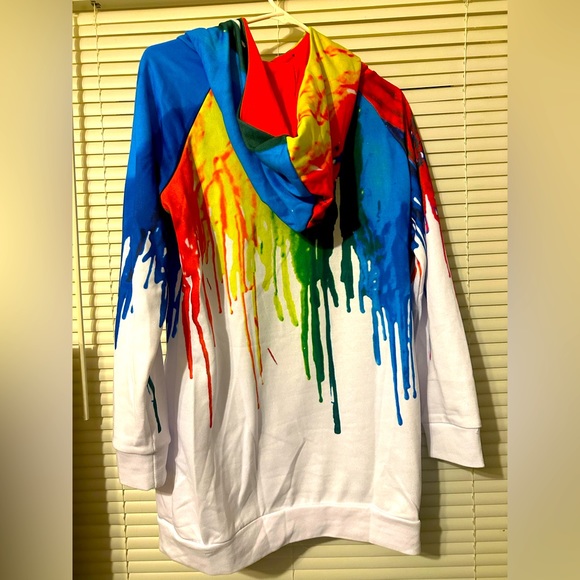 Rainbow paint drip hoodie 🌈🎨 - Picture 2 of 3